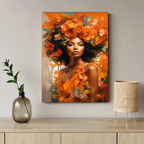 Miniatura 272 de Arte de pared afroamericano, decoración de rey y reina bailarín negro para sala de estar, arte de pareja de amor negro para dormitorio, lienzo