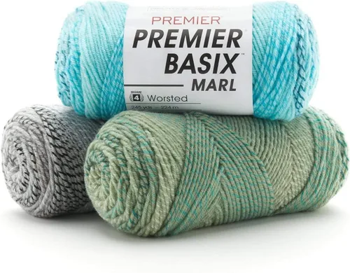 Miniatura 4 de Premier Yarns Basix, hilo de estambre sólido, hecho de acrílico, hilo ideal para ganchillo y tejer, Pecan, 359 yardas 1115-35 Pecan