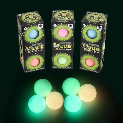 Paquete de 3 bolas de ensueño, bolas adhesivas que brillan en la oscuridad que se adhieren al techo, alivio del estrés para niños y adultos, bolas