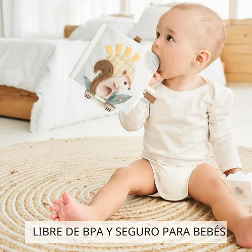 Miniatura 5 de Libro suave para bebé con páginas táctiles y de textura - Lindo libro sensorial para bebés de 0-6, 6-12 y 12-18 meses con espejo y papel arrugado