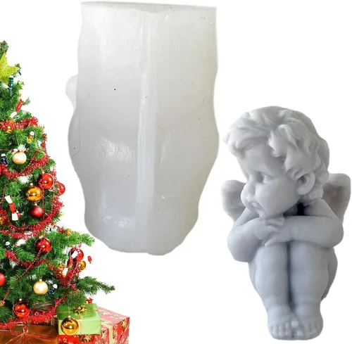 Miniatura 10 de Molde de vela de ángel de silicona, Molde de forma de ángel lindo, Molde de vela de ángel 3D, Molde para hacer velas, Molde de aromaterapia, Molde