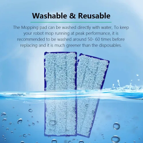 Miniatura 4 de Almohadilla de trapeador húmedo lavable y reutilizable de repuesto compatible con iRobot Braava Jet 240, 241, 244, 245, 250 Robot, azul, paquete
