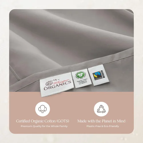 Miniatura 7 de Sábanas 100% algodón orgánico, tamaño matrimonial, sábanas orgánicas con certificación GOTS con bolsillo profundo de 300 hilos y tejido de satén