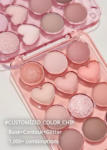 Miniatura 5 de COLORGRAM Paleta de sombras de ojos Pin Point 01 Peach+Coral = Ultra mezclable mate, purpurina, tonos brillantes para maquillaje diario Paleta