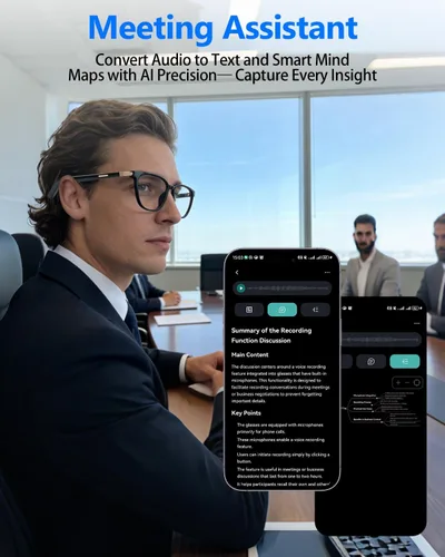 Miniatura 4 de Al - Lentes inteligentes para hombres y mujeres con traducción en tiempo real, lente de cambio de color, música y llamadas con Bluetooth 5.4