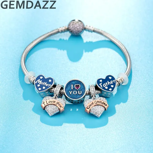 Miniatura 4 de GEMDAZZ Abalorio de plata de ley 925 para madre, padre, hija, hijo, hermana, nana, esposa, marido, abuela, amiga, madrina, hija, ahijada, cuentas