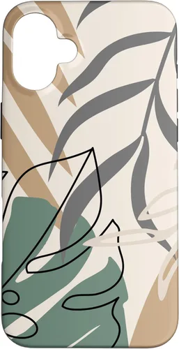 Miniatura 22 de Funda abstracta minimalista exótica para iPhone 13 Pro Tropical Botanical Beige Brown