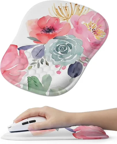 Miniatura 14 de Alfombrilla de mouse ergonómica con bonito diseño de gato negro, para aliviar el dolor del túnel carpiano, área de mouse 65% utilizable, 01 Lindo