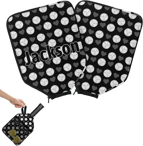 Miniatura 14 de Funda de paleta de pickleball personalizable, 1/2 paquetes de texto personalizado, nombre y foto, ajuste universal para hombres y mujeres