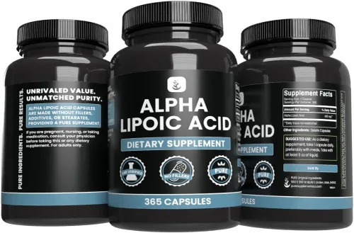 Miniatura 4 de PURE ORIGINAL INGREDIENTS Ácido alfa lipoico (365 cápsulas) sin magnesio o rellenos de arroz, siempre puro, verificado por laboratorio