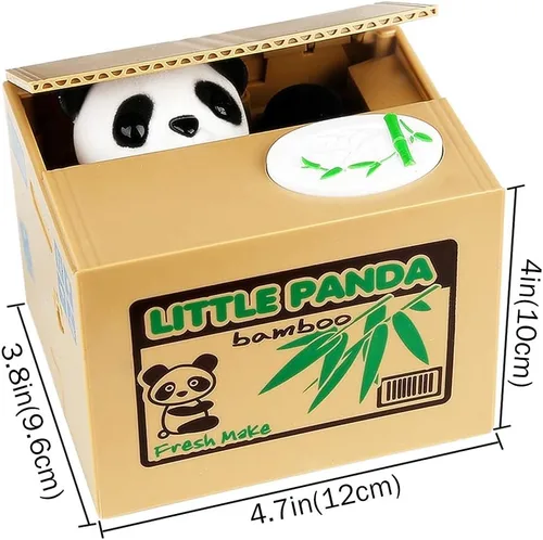 Miniatura 4 de HmiL-U Alcancía Panda que Roba Dinero, Alcancía para Niños, Banco de Monedas para Ahorrar Dinero, Robo Automático de Dinero con Voz en Inglés