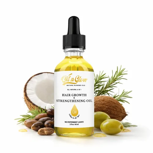 Aceite natural 8 en 1 para el crecimiento y fortalecimiento del cabello con romero, ricino, jojoba vegana, coco, semilla de uva, jengibre y cuero