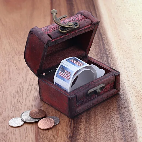 Miniatura 4 de SandT Collection Caja de madera de 3 pulgadas con diseño de cofre del tesoro, remolino