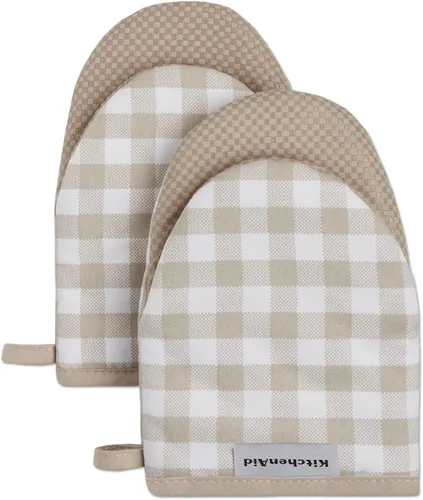 Miniatura 6 de Juego de 2 manoplas mini para horno Kitchenaid Gingham, Terciopelo Azul, 5.5"x8