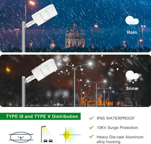 Miniatura 5 de Luces LED de estacionamiento de 480 V, 150 W, 21000 lm 5000 K, luz de calle LED blanca (equivalente a 450 W MH/HPS), iluminación de carretera