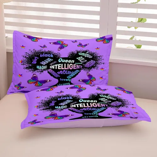Miniatura 7 de Juego de edredón para niña negra, tamaño individual, para niños y adolescentes, juego de ropa de cama Black Girl Magic, juego de edredón con citas