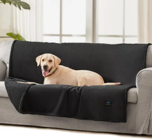 Miniatura 30 de Luciphia Manta de cama impermeable lavable, suave forro polar sherpa reversible para cachorros para perros medianos y grandes, funda protectora
