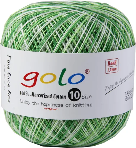 Miniatura 83 de Golo - Bolas de hilo para crochet de algodón tamaño 10, color algodón para crochet D-Fresa D078-fresa