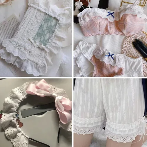 Miniatura 6 de Cinta de encaje con ojales blancos de 7 yardas, cinta de encaje floral para manualidades, ropa, bolsa, decoración de almohadas (1.3 pulgadas)