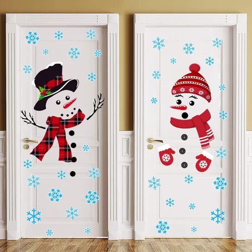 Miniatura 8 de IMISHM Decoraciones de Pared de Navidad Decoraciones de Puerta de Navidad Decoraciones de Ventana de Navidad Calcomanías de Puerta de Navidad