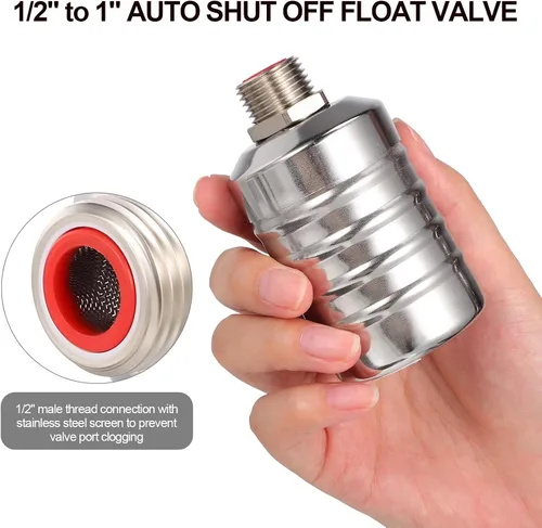 Miniatura 3 de 2pcs Stainless Steel Auto Water Float Valve 1/2" Thread for Water Tank Level Control, Automatic Shut-off Float Valve for Pool, Stock Tank, and