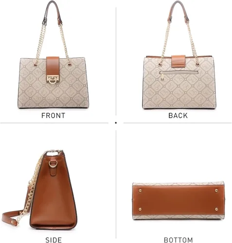 Miniatura 3 de Dasein Bolso de Mano de Cuero Tote Hobo para Mujer Bolso de Hombro Cartera con Asa Superior Bolso Satchel con Clutch a Juego