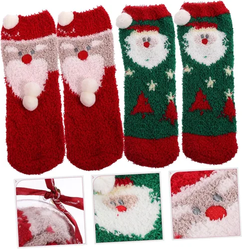 Miniatura 9 de KOMBIUDA 2 Pairs Socks Transparent Ball Christmas Balls Miss Comfortable Gift Fabric
