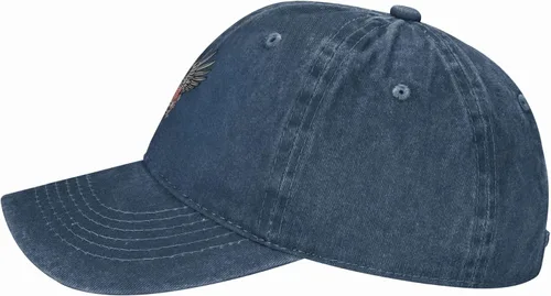 Miniatura 4 de Cowboy Hat Trendy Hats for Man and Women Djustable Four Season Outdoor Baseball Cap of Hell Skull with Angel Navy Blue