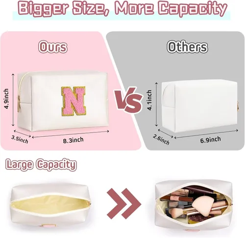 Miniatura 2 de TOPEAST - Bolso de maquillaje para mujer, G Blanco nacarado-rosa