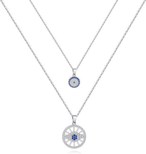 Miniatura 7 de Collar de Ojo Malvado para Mujer 18K Chapado en Oro Collar de Ojo Malvado en Capas Joyería de Ojo Malvado Hecha a Mano Collar de Protección