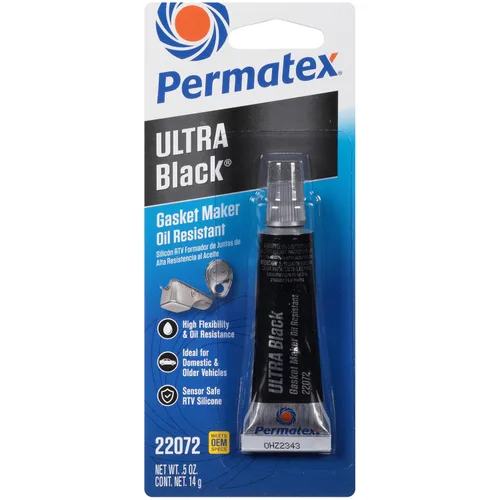 Permatex 22072 Ultra Black Máxima Resistencia al Aceite RTV, fabricante de juntas de silicona, Sensor Seguro y No Corrosivo, para aplicaciones de
