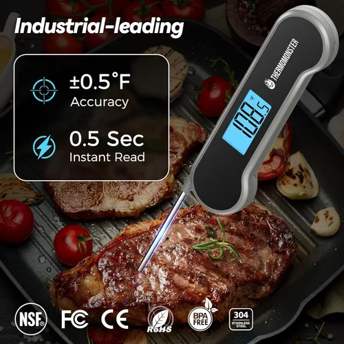 Miniatura 2 de Termómetro digital de lectura instantánea de 0.5 segundos para carne con precisión de ± 0.5 ℉, termómetro de alimentos para cocinar utensilios