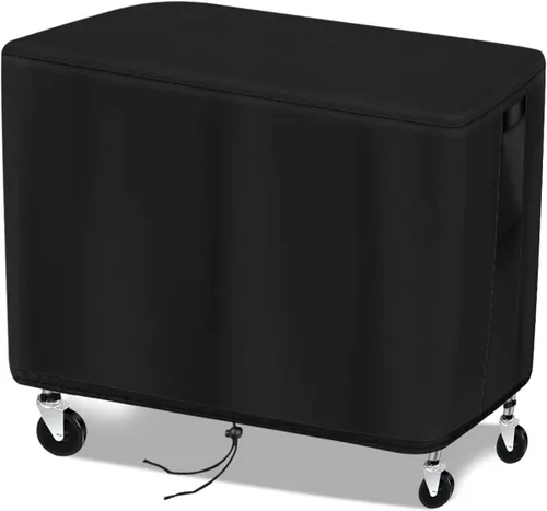 Miniatura 13 de Cubierta de mesa de preparación para mesa de carrito de comedor móvil, 38 pulgadas de alto, cubierta de carrito de barbacoa, cubierta de carrito