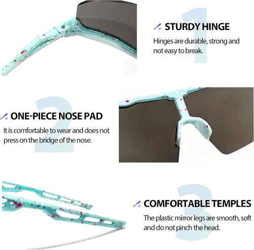Miniatura 6 de Youth Baseball Sunglasses for Boys Girls Softball Cycling Sports Sunglasses Kids Lightweight UV Protection