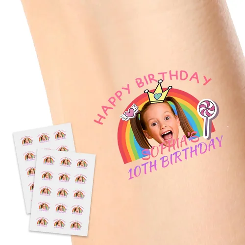 Miniatura 15 de Calcomanías de tatuajes temporales personalizadas, personaliza el tatuaje con nombre y foto de tu amor para fiestas de cumpleaños, Halloween