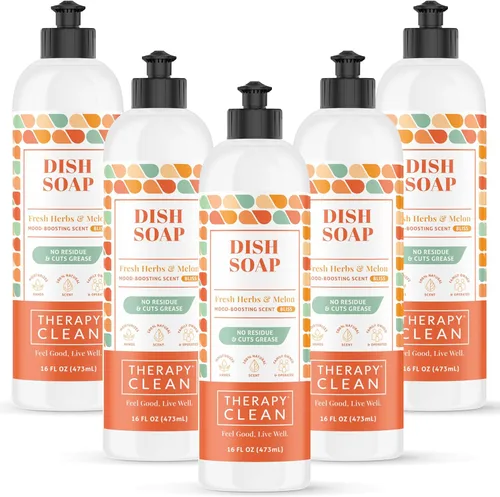Miniatura 13 de Therapy Clean - Jabón para platos, fragancia 100% natural, líquido para lavar platos a base de plantas (Sal marina y eucalipto (calma y calma), 16