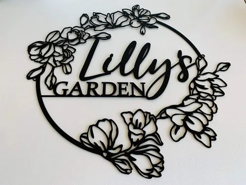 Miniatura 6 de Letrero de metal personalizado con nombre personalizado, decoración de jardín y patio, placa "Grandma's/Nana's Garden", letrero de metal colgante