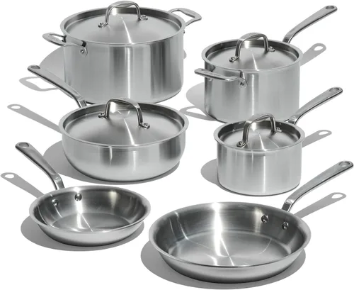 Miniatura 8 de Made In Utensilios de Cocina - Juego de 6 Piezas de Utensilios de Cocina de Acero Inoxidable - Revestimiento de 5 Capas - Incluye Sarténes, Cacerola