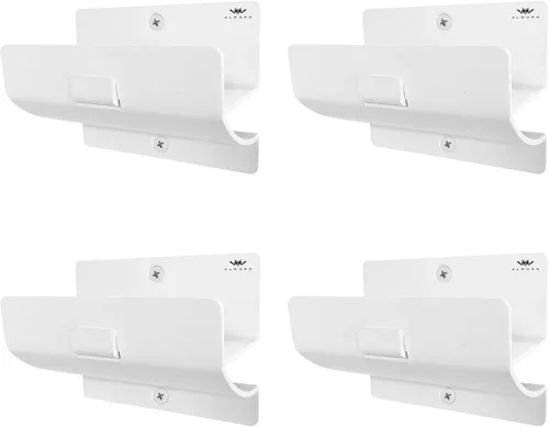Miniatura 12 de Juego de 4 colgadores de escalera para pared de garaje, gancho negro resistente para almacenamiento de escaleras de montaje en pared. Soporte
