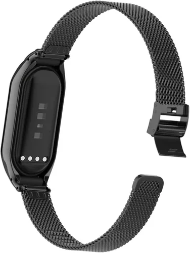 Miniatura 5 de Correa de reloj de metal compatible con Fitbit Luxe/Luxe SE de acero inoxidable con marco de bisel protector con diseño de malla de correa de muñeca