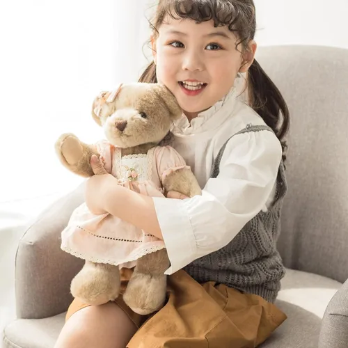 Miniatura 6 de suepcuddly Oso de Peluche Articulado Animales de Peluche Pequeño Juguete de Peluche Suave con Tela (Naranja 13 Pulgadas)