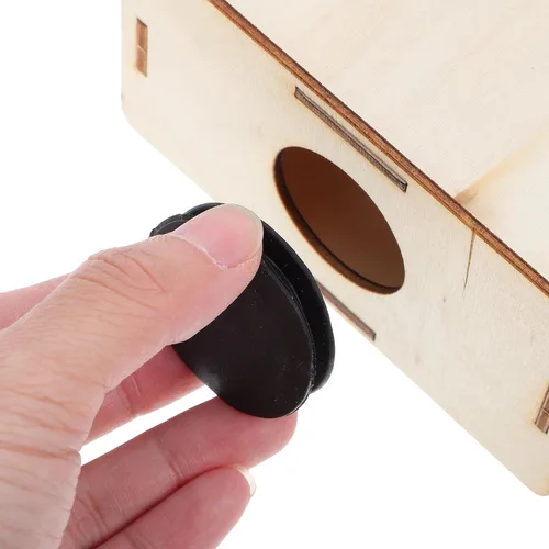 Miniatura 5 de Kisangel 5 alcancías de madera sin terminar, caja de ahorro de casa pintable con tapón de goma inferior, juguetes educativos de manualidades