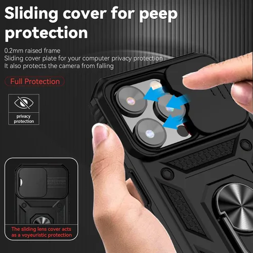Miniatura 3 de Funda magnética compatible con iPhone 14 Pro de 6.1 pulgadas, funda magnética para iPhone 14 Pro con cubierta de cámara y soporte de grado militar