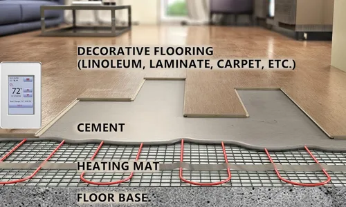 Miniatura 3 de FloorLace FIT - Tapete eléctrico calefactable para suelo radiante para debajo de azulejos, laminado, piedra, alfombrilla térmica autoadhesiva