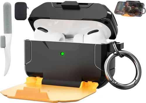 Miniatura 24 de Valkit Funda protectora resistente 2 en 1 para Airpods, a prueba de golpes, funda de Air Pod 2 para hombres y mujeres, con llavero para iPod Skin