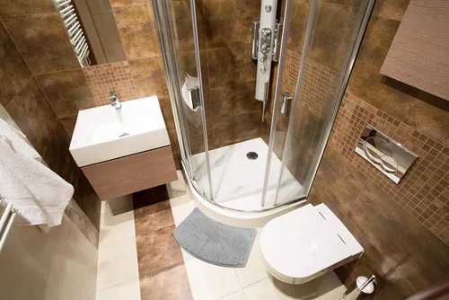 Miniatura 2 de fluffy Alfombra de baño para duchas redondas, hecha de chenilla, con parte inferior antideslizante