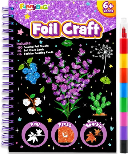 Miniatura 16 de FUNNYB&G Arte en papel de aluminio para niños - Manualidades de Navidad, regalos de fiesta, rellenos de calcetines para niños, suministros de arte