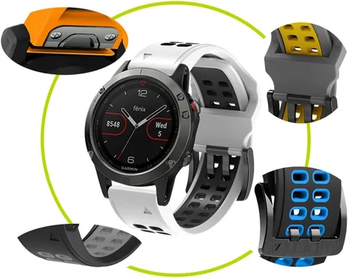 Miniatura 5 de REYDA Correa de silicona compatible con Garmin Fenix 8 Pro/8/E 1.850 in, 0.866 in, correa de reloj de ajuste rápido, suave, flexible, correa de Azul
