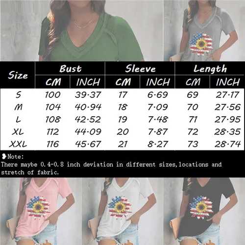 Miniatura 3 de Independence Day Shirt Ladies Casual Work Wide Sleeve Oversized Soft Crew Neck Comfortable Tops