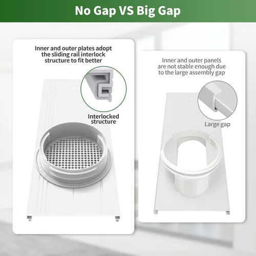 Miniatura 4 de Kit de ventilación portátil para puerta corredera de aire acondicionado con filtro de acoplador 4 en 1, ventilación de CA de puerta corredera